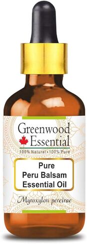 Greenwood Essential Peru Balsam Essential Oil (Myroxylon pereirae) with Glass Dropper | Pure | Viscous Texture | Rich Aroma | Unisex | All Skin Types |Natural Extract Steam Distilled 100ml (3.38 oz) in Saudi Arabia