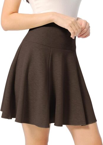 High Waist Flared A-Line Flared Mini Skirt with Elastic Waistband in Saudi Arabia