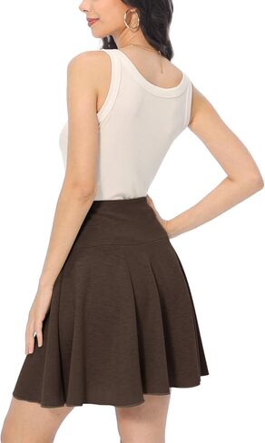 High Waist Flared A-Line Flared Mini Skirt with Elastic Waistband in Saudi Arabia