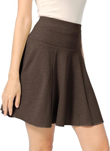 High Waist Flared A-Line Flared Mini Skirt with Elastic Waistband in Saudi Arabia