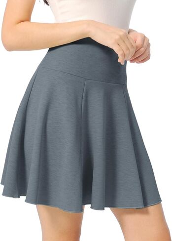 High Waist Flared A-Line Flared Mini Skirt with Elastic Waistband in Saudi Arabia