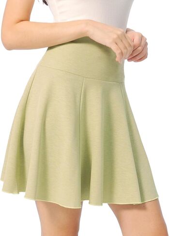 High Waist Flared A-Line Flared Mini Skirt with Elastic Waistband in Saudi Arabia