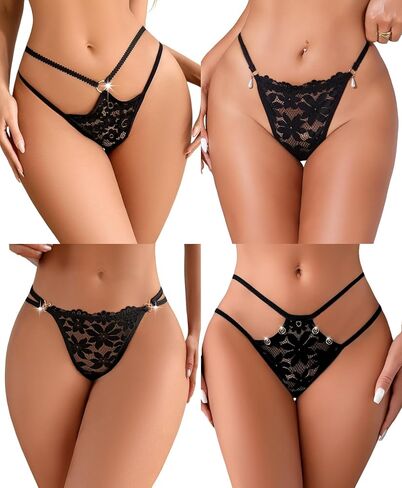 G-String Thongs for Women Sexy Lace Cheeky Panties Underwear Strap T-back Tangas Low Rise Lingerie Briefs in Saudi Arabia