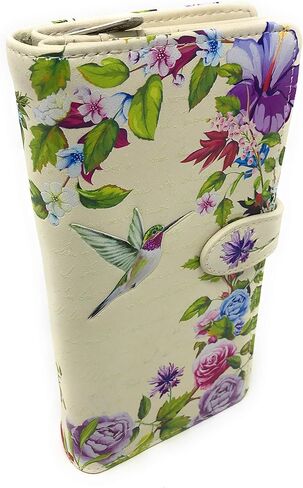 محفظة كبيرة للطيور من Shag Wear Vintage Hummingbird للنساء والفتيات المراهقات من الجلد الصناعي النباتي مقاس 7 بوصات بيج in Saudi Arabia