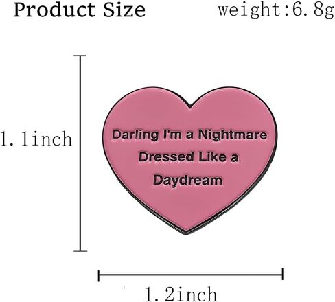 Enamel Pin, Heart-Shaped Lapel Pin,Pink Heart Badge.Suitable for Backpack, Hat, Clothes in Saudi Arabia