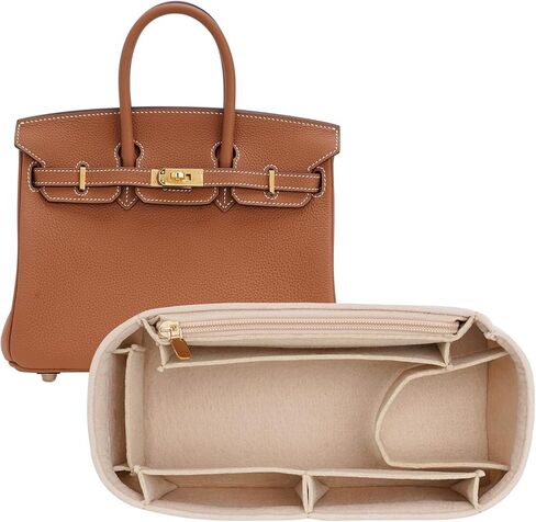 Purse Organizer insert For Birkin 35 Bag Felt Insert Organizer With Zipper (EleGrey, Birkin 35/Large in Saudi Arabia