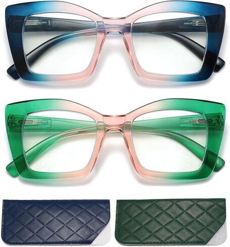 Oversized Reading Glasses Women Cat Eye Computer Reader with Spring Hinge in Saudi Arabia
