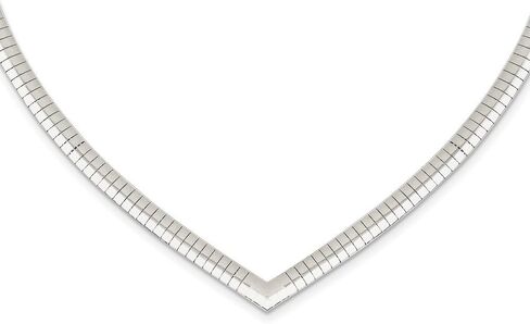 Solid 925 Sterling Silver 4mm Cubetto V-Shaped Necklace in Saudi Arabia