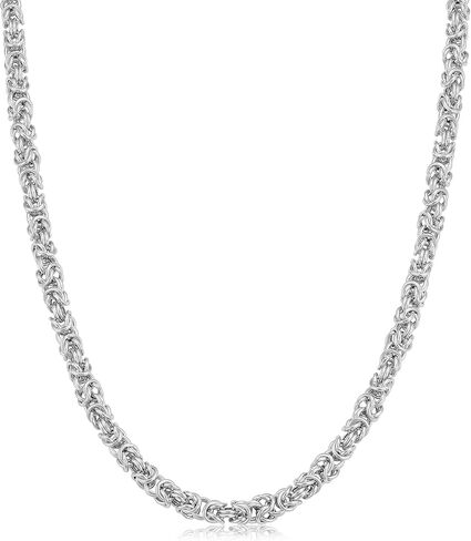 Kooljewelry Sterling Silver Round Byzantine Chain Necklace (3.6 mm, 18, 20, 24, 30, or 36 inch) in Saudi Arabia
