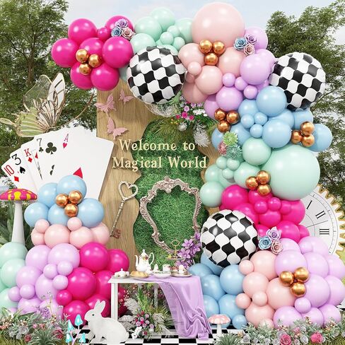 طقم قوس بالون جالون ، 106 حزم أرجوانية أرجوانية وردية اللون الأزرق الأزرق الأزرق اللاتكس مع ذيل حورية البحر البالونات احباط فتوه in Kuwait