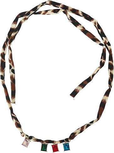 Scarf Necklace with Charm for Women Leopard Choker Necklaces Silk Tie Necklaces Scarfs Choker Necklaces Jewelry in Saudi Arabia