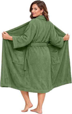 DAN RIVER Premium Cotton Terry Robes for Women and Men, Ultra Soft bathrobe with Adjustable Waist Belt and Pockets Pack of 1 in Kuwait