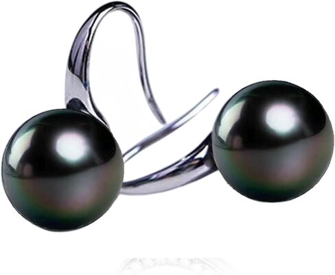 Gift for Wife AAAAA Grade Tahitian Black Pearl Dangle Earrings birthday Wedding Valentines Anniversary Christmas Mothers Day Gift for Wife Women Mom Girlfriend Friends Daughter Women Earrings in Saudi Arabia