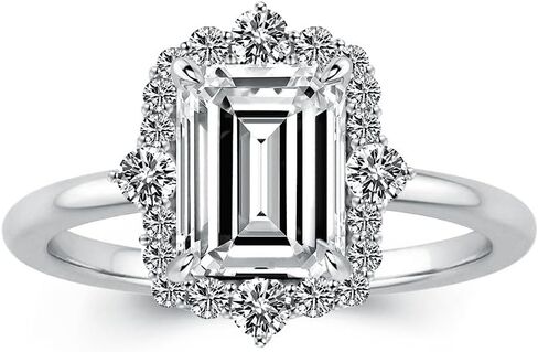3.0CT Elongated Emerald Cut Engagement Ring,Emerald Solitaire Simulated Diamond Ring,925 Sterling Silver Promise Wedding Ring in Kuwait