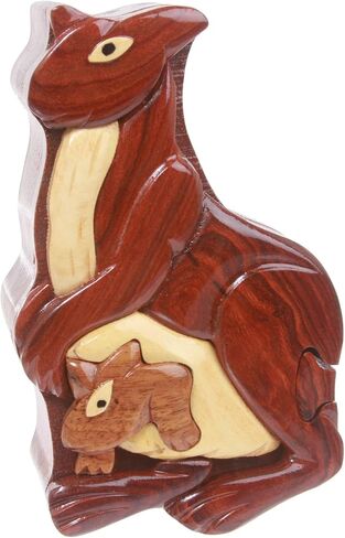 Handcrafted Wooden Kangaroo Shape Secret Jewelry Puzzle Box - Kangaroo in Saudi Arabia