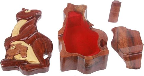 Handcrafted Wooden Kangaroo Shape Secret Jewelry Puzzle Box - Kangaroo in Saudi Arabia