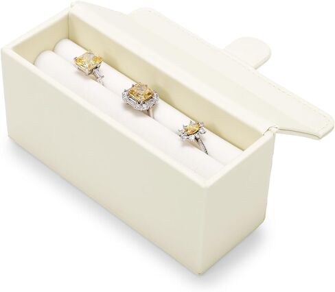 Oirlv Ring Box for Wedding Engagement Ring Box for Couples Wedding Ceremony Rings Holder(Beige) in Saudi Arabia