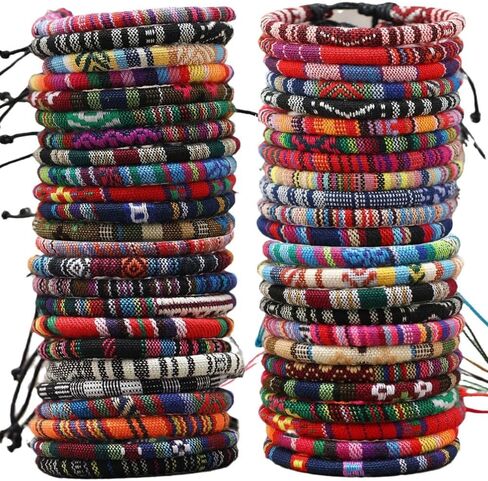 12Pcs Boho Surfer Bracelets for Women Men Adjustable Braided Bracelets for Ethnic Hippie Style String Friendship in Saudi Arabia