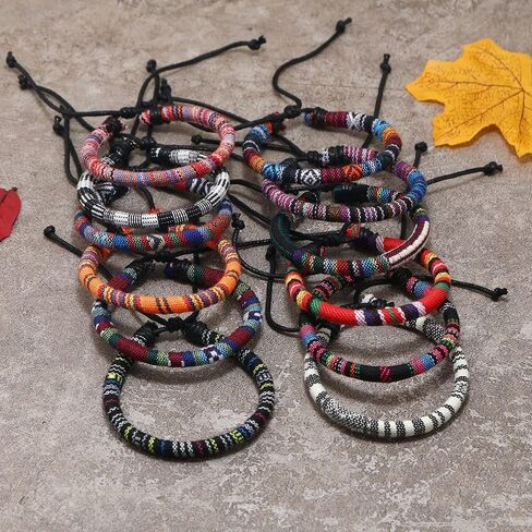 12Pcs Boho Surfer Bracelets for Women Men Adjustable Braided Bracelets for Ethnic Hippie Style String Friendship in Saudi Arabia