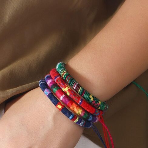 12Pcs Boho Surfer Bracelets for Women Men Adjustable Braided Bracelets for Ethnic Hippie Style String Friendship in Saudi Arabia