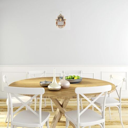 My Daily Styles Wood Hamsa Blessing Home - ديكور جداري للحظ السعيد في القدس أحجار كريمة مقلدة بتصميم متقاطع in Kuwait
