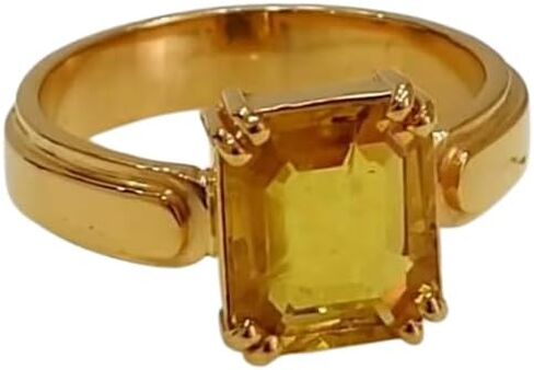 Natural Certified Yellow Sapphire/Pukhraj Panchadhatu Rashi Ratan Astrological Purpose Ring For Men & Women in Saudi Arabia