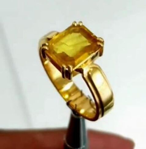 Natural Certified Yellow Sapphire/Pukhraj Panchadhatu Rashi Ratan Astrological Purpose Ring For Men & Women in Saudi Arabia