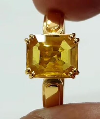 Natural Certified Yellow Sapphire/Pukhraj Panchadhatu Rashi Ratan Astrological Purpose Ring For Men & Women in Saudi Arabia