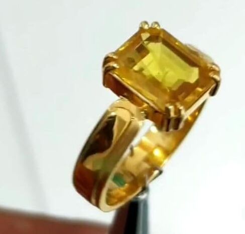 Natural Certified Yellow Sapphire/Pukhraj Panchadhatu Rashi Ratan Astrological Purpose Ring For Men & Women in Saudi Arabia