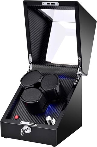 ملفاف الساعة للساعات الأوتوماتيكية، ملفاف الساعة فتحة 3/6 لرولكس، يستخدم دوار الساعة محركًا هادئًا للغاية، 4 إعدادات دوران وإضاءة LED وقفل ميكانيكي، هدية للرجل in Kuwait