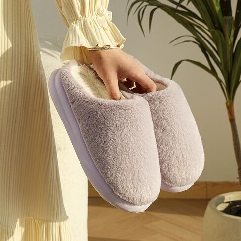 Plush Slippers for Women's Winter Indoor Home Non-slip Warm Shoes in Saudi Arabia