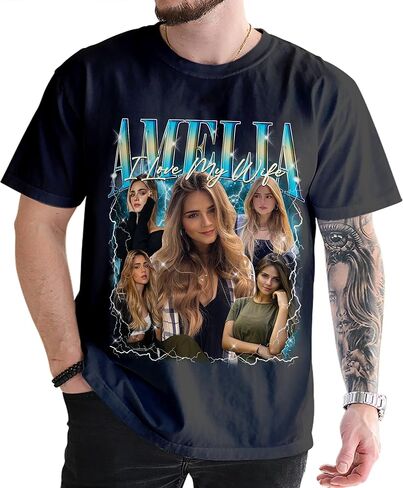 Custom Bootleg Girlfriend Shirts for Men - Personalized I Love My Girlfriend Shirt - Valentines Couple Tshirt in Kuwait