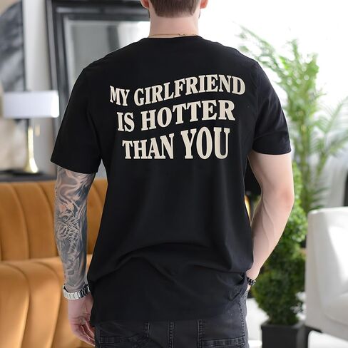 Custom Bootleg Girlfriend Shirts for Men - Personalized I Love My Girlfriend Shirt - Valentines Couple Tshirt in Kuwait