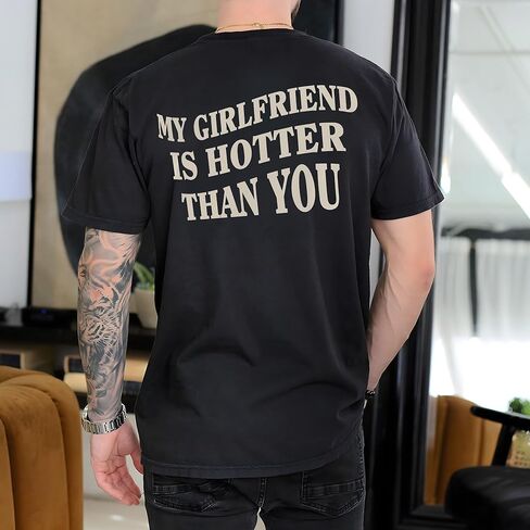 Custom Bootleg Girlfriend Shirts for Men - Personalized I Love My Girlfriend Shirt - Valentines Couple Tshirt in Kuwait