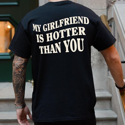 Custom Bootleg Girlfriend Shirts for Men - Personalized I Love My Girlfriend Shirt - Valentines Couple Tshirt in Kuwait