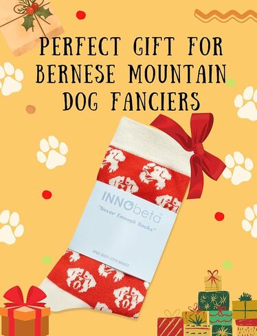 هدايا InnoBeta Bernese Mountain Dog للنساء - جوارب مضحكة للرجال والنساء، مقاس واحد - "الحياة أفضل مع جبل بيرنيز" - عيد الميلاد، عيد الميلاد، هدية تخزين للأصدقاء والعائلة in Saudi Arabia
