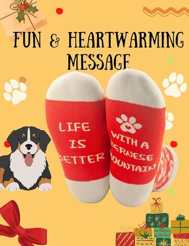 هدايا InnoBeta Bernese Mountain Dog للنساء - جوارب مضحكة للرجال والنساء، مقاس واحد - "الحياة أفضل مع جبل بيرنيز" - عيد الميلاد، عيد الميلاد، هدية تخزين للأصدقاء والعائلة in Saudi Arabia
