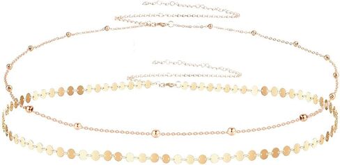 Waist Chain, Gold Belly Chains for Women Dainty 14K Gold Plated Waist Beads Chain Adjustable Trendy Sexy Body Chains Simple Body Chain Jewelry for Backless Dress Bikini Summer Beach Women's Gifts in Saudi Arabia