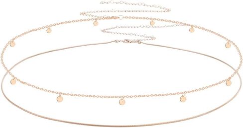 Waist Chain, Gold Belly Chains for Women Dainty 14K Gold Plated Waist Beads Chain Adjustable Trendy Sexy Body Chains Simple Body Chain Jewelry for Backless Dress Bikini Summer Beach Women's Gifts in Saudi Arabia