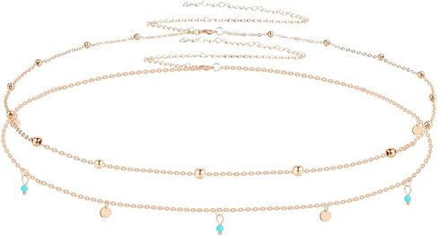 Waist Chain, Gold Belly Chains for Women Dainty 14K Gold Plated Waist Beads Chain Adjustable Trendy Sexy Body Chains Simple Body Chain Jewelry for Backless Dress Bikini Summer Beach Women's Gifts in Saudi Arabia