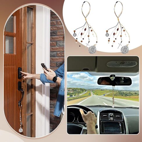 FINGERINSPIRE 2PCS الكاثوليكية شماعات 12 بوصة الباب شماعات مع ميدالية القديس بنديكت الخرز الخشبي البوليستر الشماعات الوردية دائم سبيكة الصليب لديكور المنزل السيارة ديكورات الحائط in Saudi Arabia