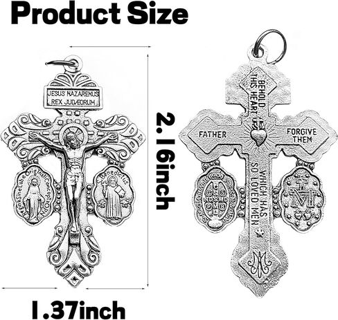 12 Pcs Crucifix for Rosary Making Bulk Pack,St Benedict Medal,Rosaries Catholic and Pardon Crucifix Rosary Parts in Saudi Arabia