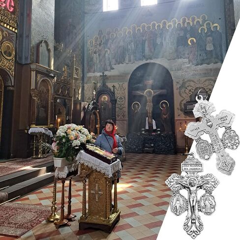 12 Pcs Crucifix for Rosary Making Bulk Pack,St Benedict Medal,Rosaries Catholic and Pardon Crucifix Rosary Parts in Saudi Arabia