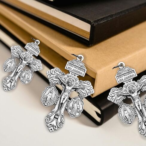 12 Pcs Crucifix for Rosary Making Bulk Pack,St Benedict Medal,Rosaries Catholic and Pardon Crucifix Rosary Parts in Saudi Arabia