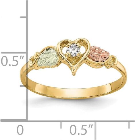 10k Tri color Polished and satin Black Hills Gold Diamond Love Heart Ring Size 7.00 Statement-Ring for Women in Saudi Arabia