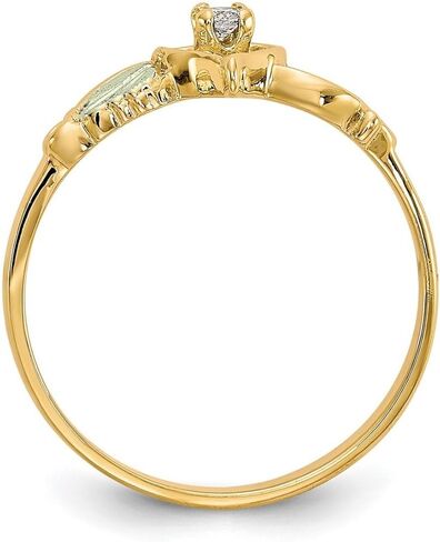 10k Tri color Polished and satin Black Hills Gold Diamond Love Heart Ring Size 7.00 Statement-Ring for Women in Saudi Arabia