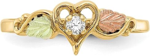 10k Tri color Polished and satin Black Hills Gold Diamond Love Heart Ring Size 7.00 Statement-Ring for Women in Saudi Arabia