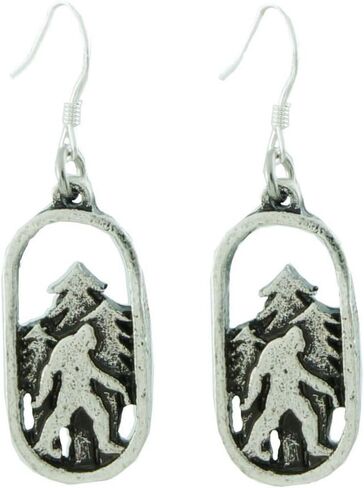 Generic Enchanted Wilderness Bigfoot Dangle Earrings, Silver in Saudi Arabia