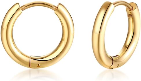 Men Hoop Earrings Stainless Steel Hypoallergenic Small Hoop Earrings Set Gold Silver Black Simple Cartilage Earrings Lightweight Unisex Jewelry for Daily Wear Gifts in Saudi Arabia