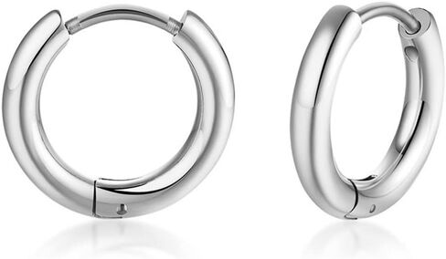 Men Hoop Earrings Stainless Steel Hypoallergenic Small Hoop Earrings Set Gold Silver Black Simple Cartilage Earrings Lightweight Unisex Jewelry for Daily Wear Gifts in Saudi Arabia
